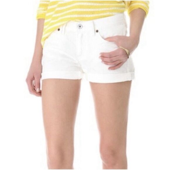 Madewell White Jean Shorts Size 26 Shortie - Picture 1 of 6